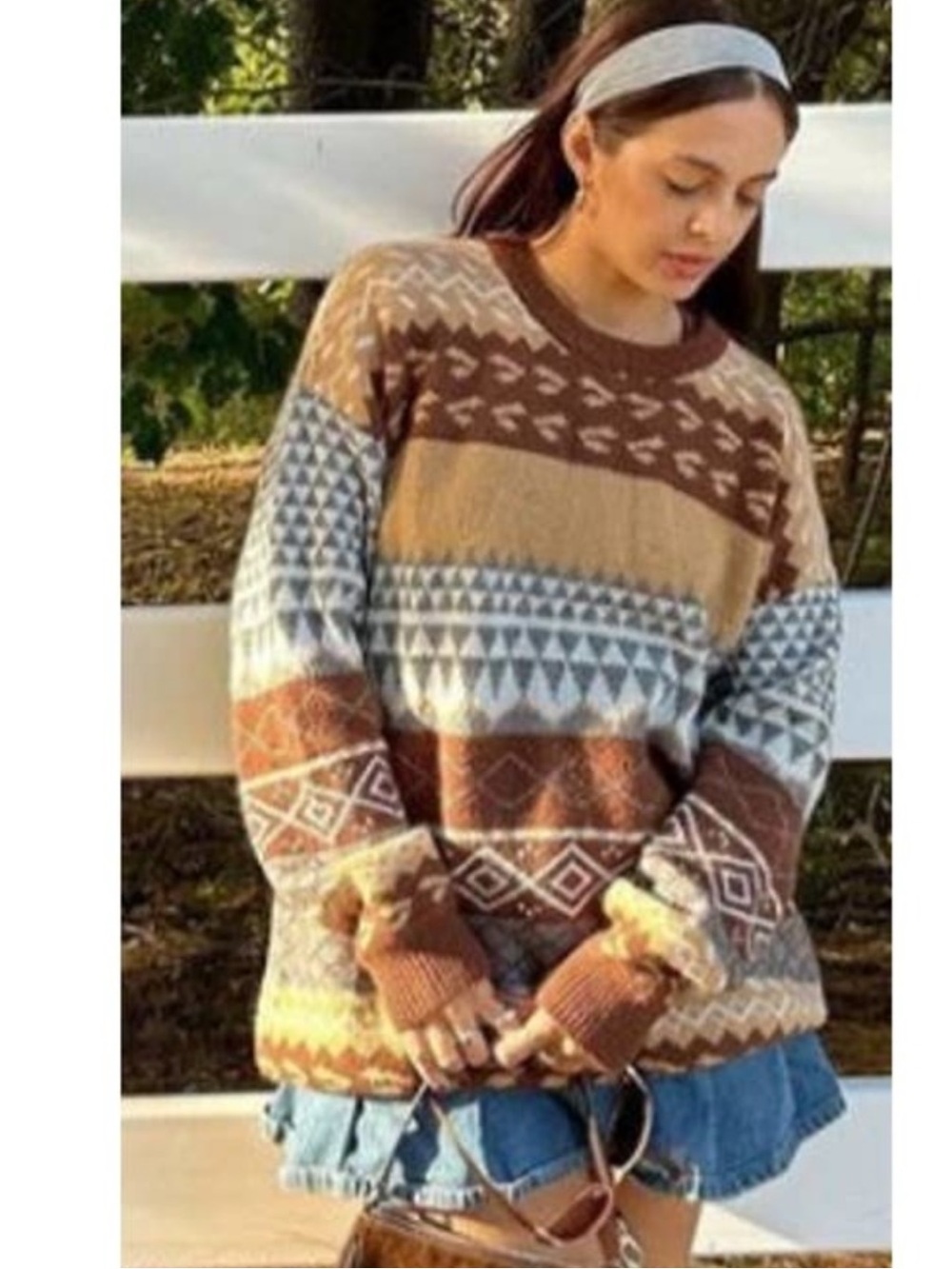 Aelfric Eden Vintage Style "Taste of the Season" Sweater Unisex XL Fair Isle